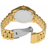 Michael Kors Lexington Three Hand Green Dial Gold Steel Strap Watch For Women - MK7449 Authentic Buy Shop Now