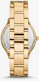 Michael Kors Runway Three-Hand White Dial Gold Steel Strap Watch for Women - MK7472 Authentic Buy Shop Now