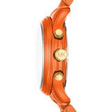 Michael Kors Runway Chronograph Limited Edition Orange Dial Orange Steel Strap Watch for - MK7477LE Authentic Buy Shop Now