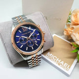 Michael Kors Lexington Blue Dial Two Tone Steel Strap Watch for Men - MK8412 Authentic Buy Shop Now