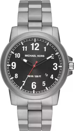 Michael Kors Paxton Analog Black Dial Silver Steel Strap Watch For Men - MK8500 Authentic Buy Shop Now