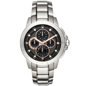 Michael Kors Ryker Chronograph Black Dial Silver Steel Strap Watch For Men - MK8528 Authentic Buy Shop Now