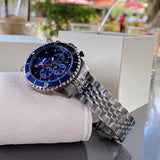 Michael Kors Bayville Chronograph Blue Dial Grey Steel Strap Watch For Men - MK8727 Authentic Buy Shop Now