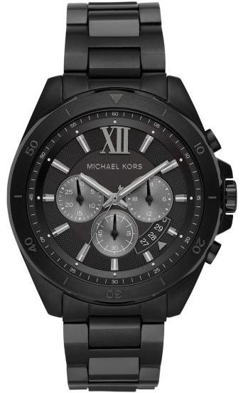 Michael Kors Brecken Chronograph Black Dial Black Steel Strap Watch For Men - MK8858 Authentic Buy Shop Now