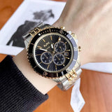 Michael Kors Bayville Chronograph Black Dial Two Tone Steel Strap Watch For Women - MK8872 Authentic Buy Shop Now
