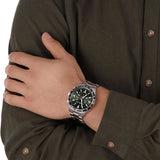 Michael Kors Layton Chronograph Green Dial Silver Steel Strap Watch For Men - MK8912 Authentic Buy Shop Now