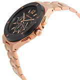 Michael Kors Lennox Chronograph Black Dial Rose Gold Steel Strap Watch For Men - MK8940 Authentic Buy Shop Now