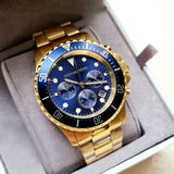 Michael Kors Everest Chronograph Blue Dial Two Tone Steel Strap Watch For Men - MK8978 Authentic Buy Shop Now