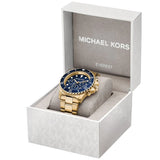 Michael Kors Everest Chronograph Blue Dial Two Tone Steel Strap Watch For Men - MK8978 Authentic Buy Shop Now
