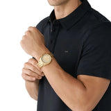 Michael Kors Janelle Chronograph Gold Dial Gold Steel Strap Watch For Men - MK8995 Authentic Buy Shop Now