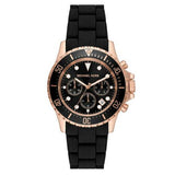 Michael Kors Everest Chronograph Black Dial Black Silicone Strap Watch For Men - MK9055 Authentic Buy Shop Now