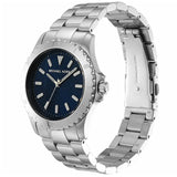 Michael Kors Everest Three-Hand Blue Dial Silver Steel Strap Watch For Men - MK9079 Authentic Buy Shop Now