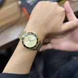 Michael Kors Everest Chronograph Gold Dial Gold Mesh Strap Watch For Men - MK9083 Authentic Buy Shop Now
