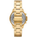 Michael Kors Greyson Chronograph Black Dial Gold Steel Strap Watch For Men - MK9108 Authentic Buy Shop Now