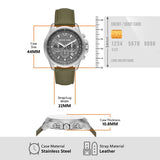 Michael Kors Pilot Chronograph Grey Dial Grey Leather Strap Watch for Men - MK9129 Authentic Buy Shop Now