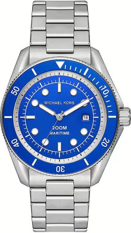 Michael Kors Maritime Three-Hand Blue Dial Silver Steel Strap Watch for Men - MK9160 Authentic Buy Shop Now