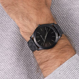 Michael Kors Slim Runway Black Dial Black Leather Strap Watch For Men - MK8908 Authentic Buy Shop Now