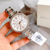 Michael Kors Sofie Chronograph White Dial Two Tone Steel Strap Watch For Women - MK4353 Authentic Buy Shop Now