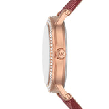 Michael Kors Corey Crystals Red Dial Red Leather Strap Watch for Women - MKO1025 Authentic Buy Shop Now