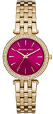 Michael Kors Darci Quartz Mother of Pearl Red Dial Gold Steel Strap Watch For Women - MK3583 Authentic Buy Shop Now