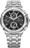 Maurice Lacroix Aikon Chronograph Black Dial Silver Steel Strap Watch for Men - AI1018-SS002-330-1 Authentic Buy Shop Now