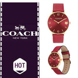 Coach Perry Red Dial Red Leather Strap Watch for Women - 14503867 Authentic Buy Shop Now