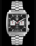 Tag Heuer Monaco Automatic Chronograph Black Dial Silver Steel Strap Watch for Men - CBL2113.BA0644 Authentic Buy Shop Now