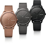 Calvin Klein Minimal Quartz Pink Gold Dial Pink Gold Mesh Bracelet Watch for Men - K3M11TFK Authentic Buy Shop Now