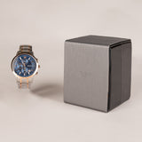 Emporio Armani Renato Chronograph Blue Dial Two Tone Steel Strap Watch For Men - AR80025 Authentic Buy Shop Now