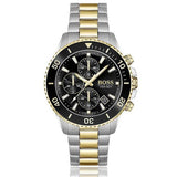 Hugo Boss Admiral Black Dial Two Tone Steel Strap Watch for Men - 1513908 Authentic Buy Shop Now