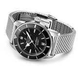 Breitling Superocean Heritage B20 Automatic 42 Black Dial Silver Mesh Bracelet Watch for Men - AB2010121B1A1 Authentic Buy Shop Now