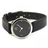 Calvin Klein Minimal Black Dial Black Leather Strap Watch for Women - K3M231CS Authentic Buy Shop Now