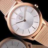 Calvin Klein Minimal White Dial Rose Gold Mesh Bracelet Watch for Women - K3M23626 Authentic Buy Shop Now