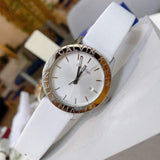 Calvin Klein Steady Silver Dial White Leather Strap Watch for Women - K7Q211L6 Authentic Buy Shop Now