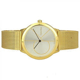 Calvin Klein Minimal Silver Dial Gold Mesh Bracelet Watch for Women - K3M22526 Authentic Buy Shop Now