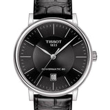 Tissot Carson Premium Powermatic 80 Black Dial Black Leather Strap Watch For Men - T122.407.16.051.00 Authentic Buy Shop Now
