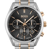 Hugo Boss Champion Chronograph Black Dial Two Tone Steel Strap Watch for Men - 1513819 Authentic Buy Shop Now