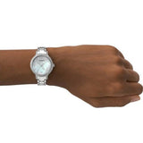 Emporio Armani Cleo Crystals Mother Of Pearl Dial Silver Steel Strap Watch For Women - AR11484 Authentic Buy Shop Now