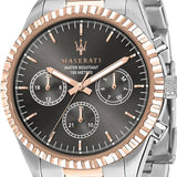 Maserati Competizione Analog Black Dial Two Tone Stainless Steel Strap Watch For Men - R8853100020 Authentic Buy Shop Now