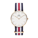 Daniel Wellington Classic Canterbury White Dial Two Tone NATO Strap Watch For Women - DW00100030 Authentic Buy Shop Now