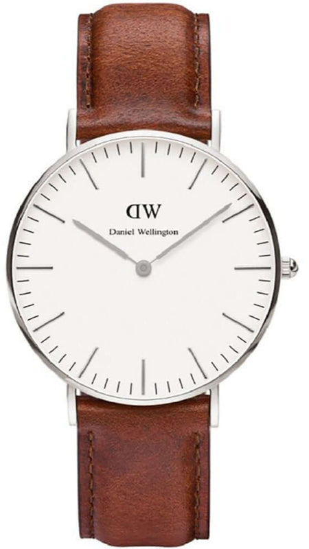 Daniel Wellington Classic St Mawes White Dial Brown Leather Strap Watch For Women - DW00100152 Authentic Buy Shop Now