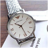 Emporio Armani Kappa Quartz White Dial Silver Steel Strap Watch For Men - AR80014 Authentic Buy Shop Now