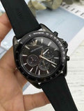 Emporio Armani Giovanni Chronograph Black Dial Black Rubber Strap Watch For Men - AR11028 Authentic Buy Shop Now