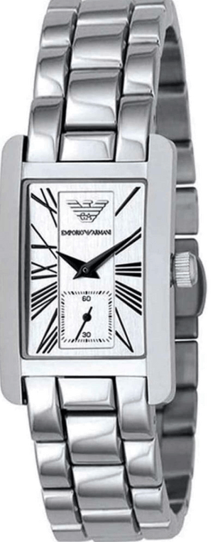 Emporio Armani White Dial Silver Stainless Steel Watch For Women - AR0146 Authentic Buy Shop Now