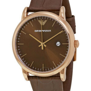 Emporio Armani Luigi Classic Brown Dial Brown Leather Strap Watch For Men - AR2503 Authentic Buy Shop Now