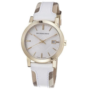 Burberry The City White Dial White Leather Strap Watch for Women - BU9015 Authentic Buy Shop Now