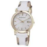 Burberry The City White Dial White Leather Strap Watch for Women - BU9015 Authentic Buy Shop Now