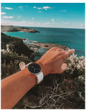 Daniel Wellington Classic Dover Black Dial White Nylon Strap Watch For Women - DW00100310 Authentic Buy Shop Now