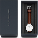 Daniel Wellington Classic Petite St Mawes White Dial Brown Leather Strap Watch For Women - DW00100187 Authentic Buy Shop Now