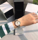 Emporio Armani Retro Mother of Pearl Dial Silver Mesh Bracelet Watch For Women - AR2067 Authentic Buy Shop Now